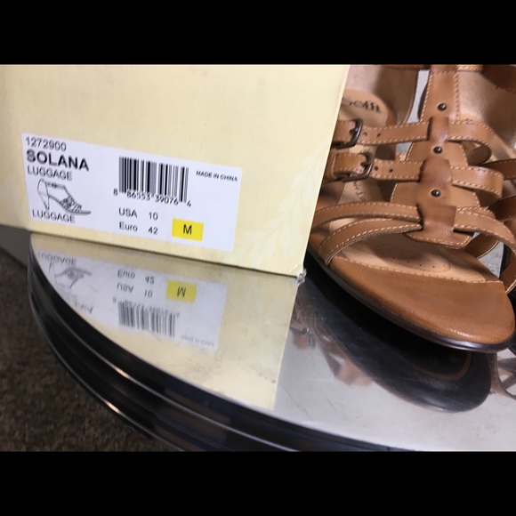 Sofft Tan Leather Heeled Sandals Sz 10 - Picture 2 of 6